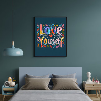 Poster Love Yourself Inspirational Motivational Quotes
