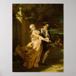 Poster Lovelace enlevant Clarissa Harlowe, 1867