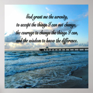 POSTER LOVELY SERENITY PRAYER OCEAN AND WAVES PHOTO