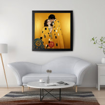Lover Couple Kissing in Gold ❤️ Nouveau Art