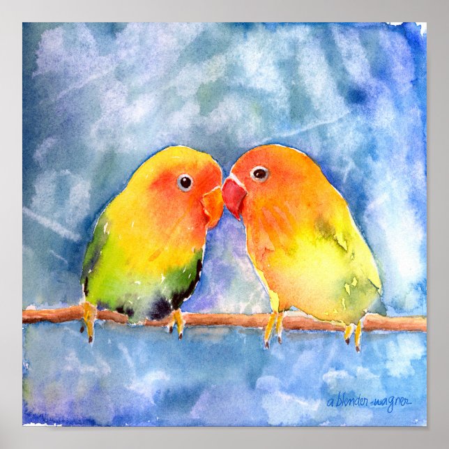 Poster Lovey Dovey Lovebirds Imprimer (Devant)