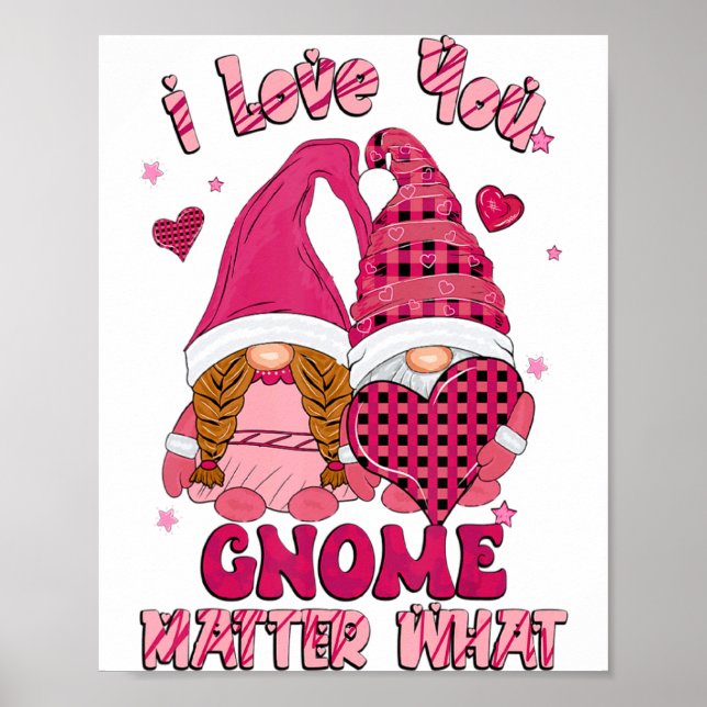 Poster Loving You Gnome What Buffalo Plaid Valenti  (Devant)