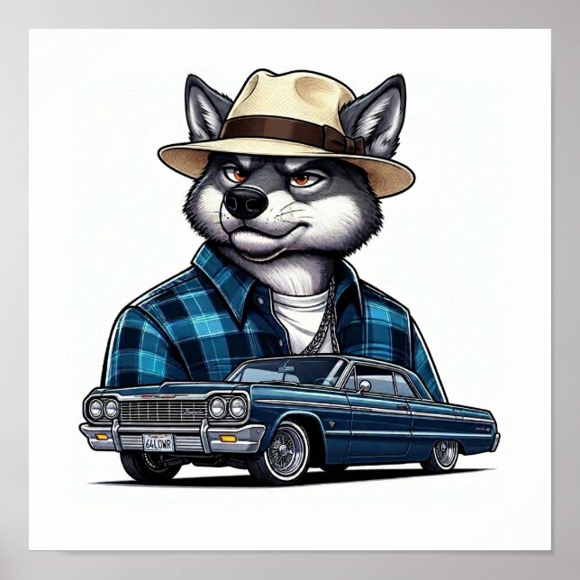 Poster Lowrider Wolf (Devant)