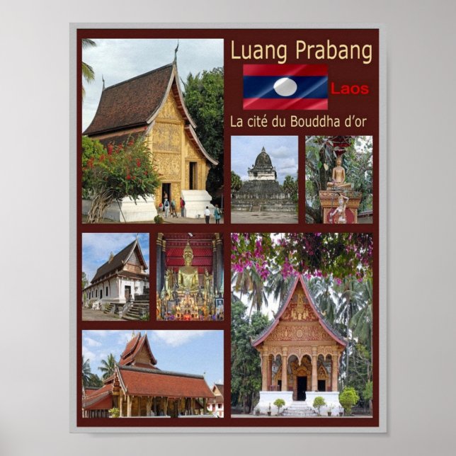 Poster Luang Prabang - Laos - Mosaïque - (Devant)