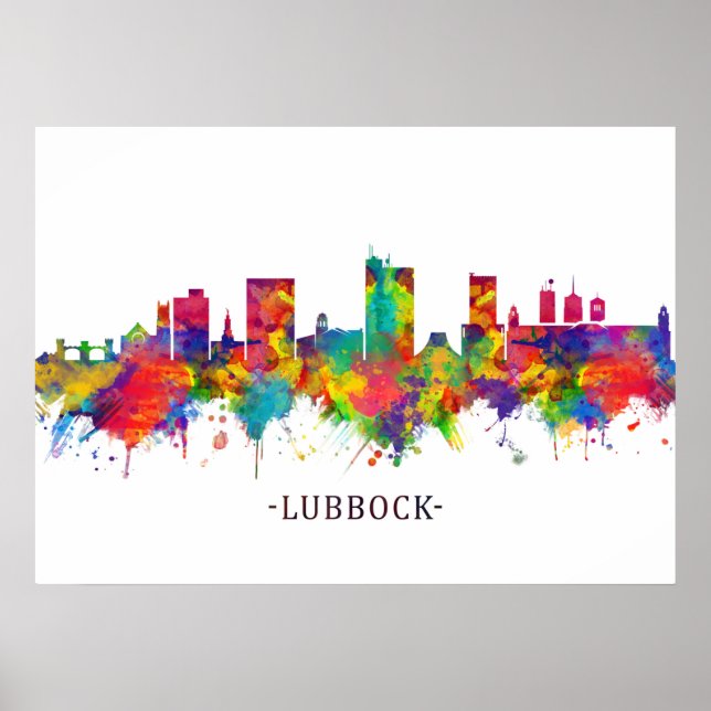 Poster Lubbock Skyline (Devant)