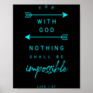 Poster Luc 1 37 Avec Dieu Impossible Bible Verse Citation