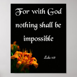 Poster Luc 1:37, Car avec Dieu