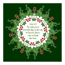 Luc 2:11 Écriture pour Noël avec Holly