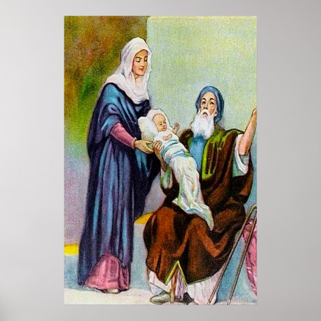 Poster Luc 2:25-35 Siméon voit le salut de Dieu (Devant)