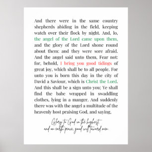Poster Luc 2:8-14 Verse de la Bible, Noël