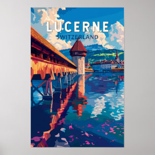 Poster Lucerne Suisse Voyage Art Vintage
