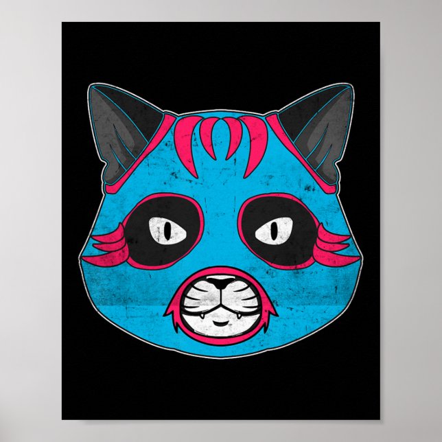 Poster Lucha Libre Cat Porte Le Masque De Lutte Luchador (Devant)