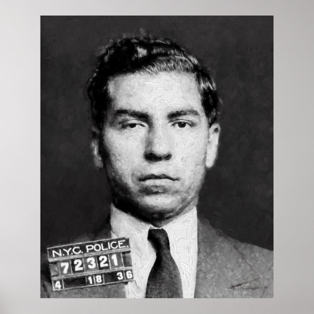 POSTER LUCIANO MUGSHOT LUCKY PAINTEMENT (Devant)