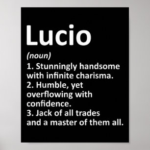 Poster Lucio Définition Nom personnalisé Amusant Annivers