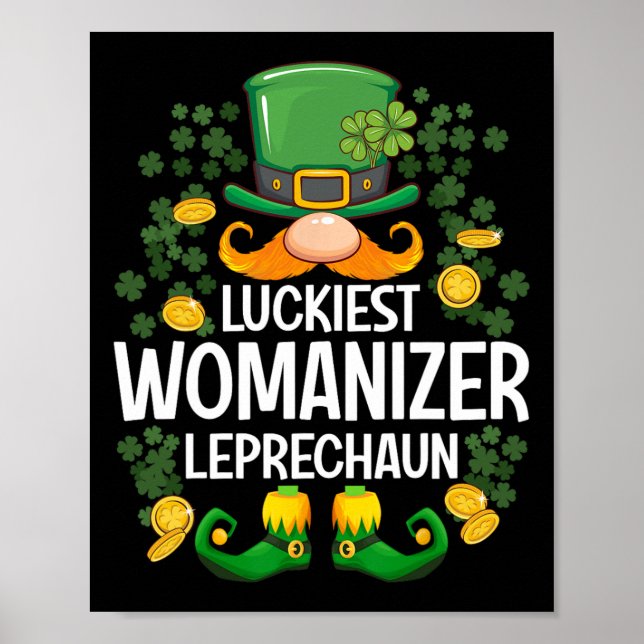 Poster Luckiest Womanizer Leprechaun St Patricks Day Part (Devant)