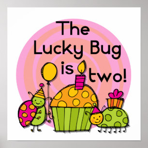 Poster Lucky Bug Cupcake 2e Anniversaire T-shirts et cade