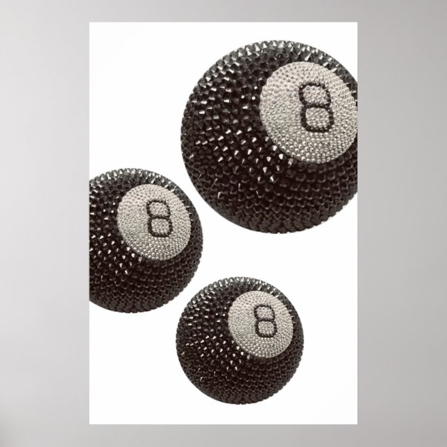 Poster Lucky Disco 8 PINK, Lucky 8 disco Ball, Snooker (Devant)