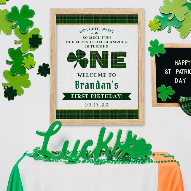 Poster Lucky Little Shamrock 1er anniversaire Bienvenue (Créateur téléchargé)