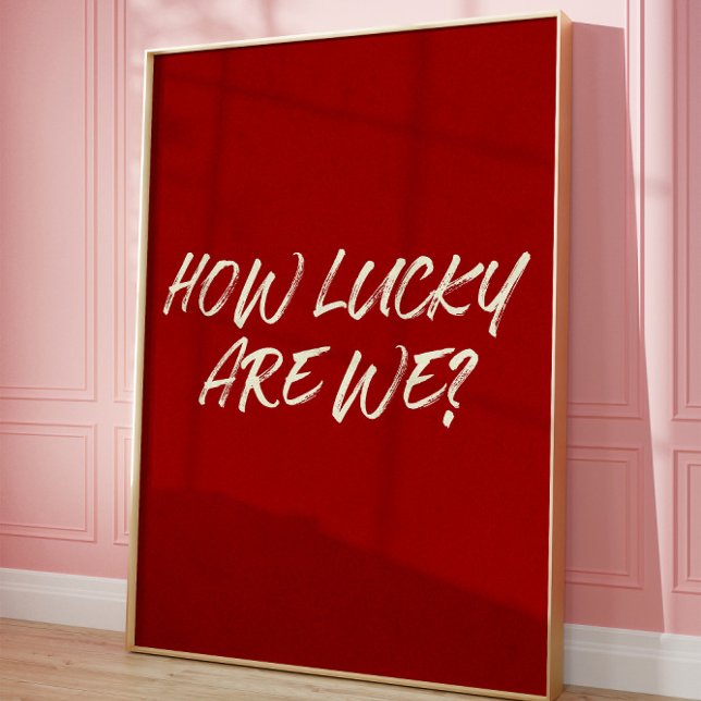 Poster Lucky Love Esthétique Romantique Brosse Script Cit (Créateur téléchargé)