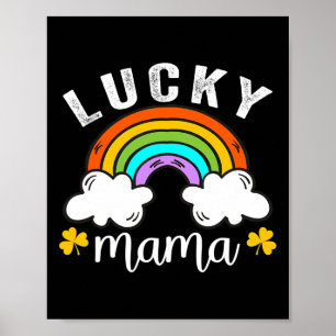 Poster Lucky Mama Arc-en-ciel St Patricks Day Vert Fier I