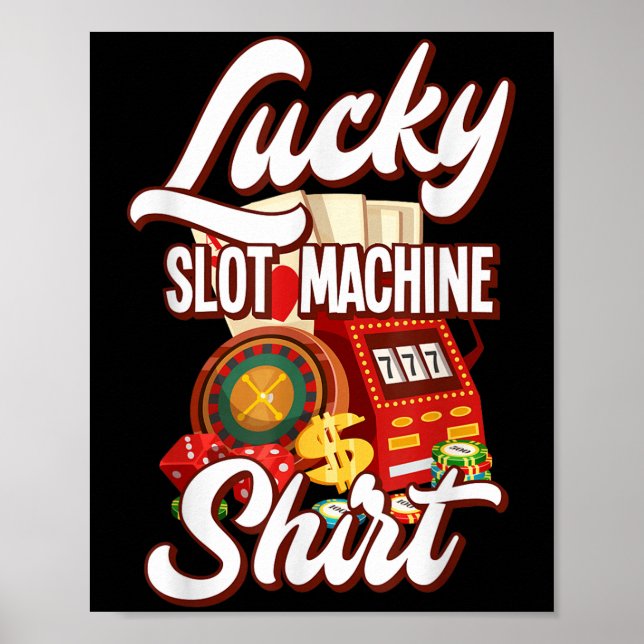 Poster Lucky Slot Machine Casino Las Vegas Gambling  (Devant)