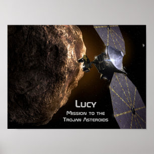 Poster Lucy Mission d'étudier les Astéroïdes de cheval de