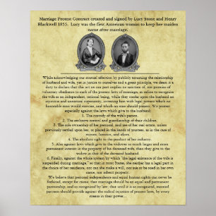 Poster Lucy Stone Mariage Contrat Suffrage Droits Civils