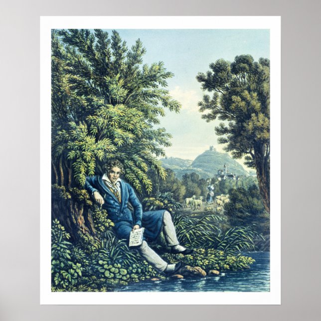 Poster Ludwig van Beethoven by a River (Devant)