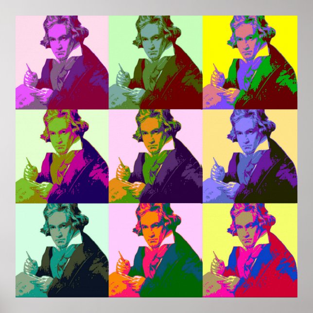 Poster Ludwig Van Beethoven Pop Art (Devant)