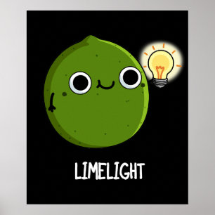 Poster Lueur de chaux Funny Fruit Lime Pun Dark BG