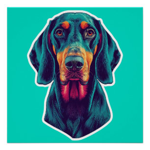 Poster Lueur Loyale – Portrait Pop Art Vibrant d'un Bluet