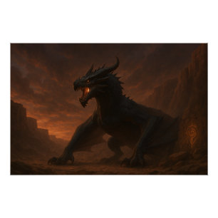 Poster Lui qui attend à Dusk - Mythique Dragon Sentinel P