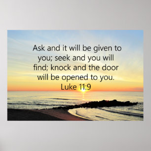 POSTER LUKE 11:9 INSPIRANT DE L'AWE PHOTO DU SOLEIL