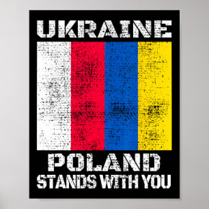 Poster L'Ukraine la Pologne est avec vous Soutien polonai