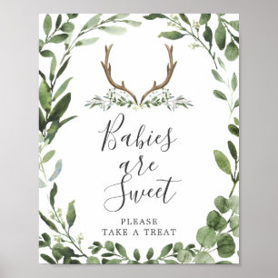 Poster Lumberjack Deer Baby Shower Babies Are Sweet Sign