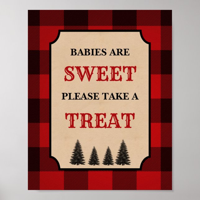 Poster Lumberjack Les Bébés Sont Sweet Dessert Panneau (Devant)