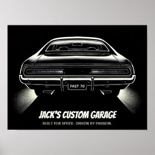 Poster Lumière Arrière Silence – Voiture Silhouette Art V