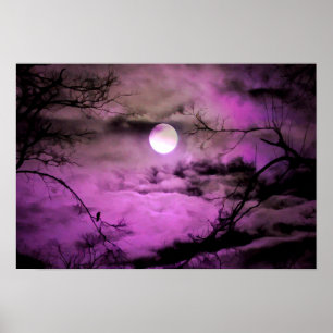 Poster Lumière de la lune violette profonde