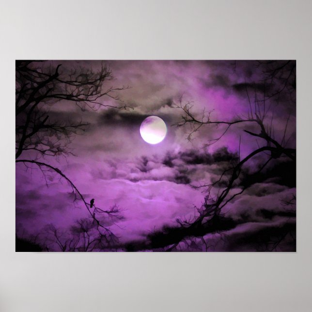 Poster Lumière de la lune violette profonde (Devant)