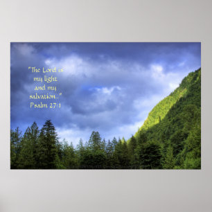 Poster Lumière de montagne HDR Imprimer avec versets d'éc
