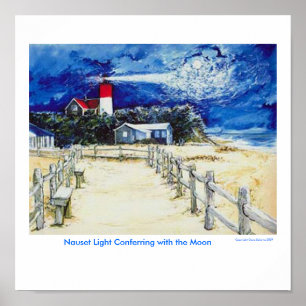 Poster Lumière de Nauset conférant avec la lune