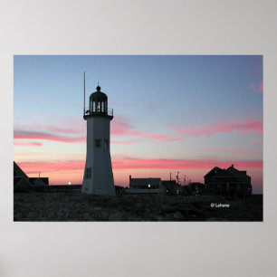 Poster Lumière de Scituate avec les nuages roses
