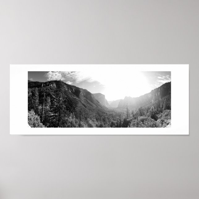 Poster Lumière du soleil dans la vallée Panoramique noir  (Devant)