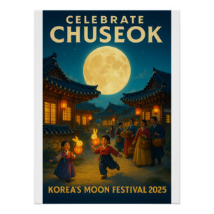 Poster Lumière Lune Sur Le Village De Hanok