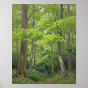Poster Lumière Mouchetée Filtrant à Travers le Canoë d'Ét