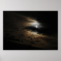 Lumière sur la lune sur nuages Ciel nocturne Photo