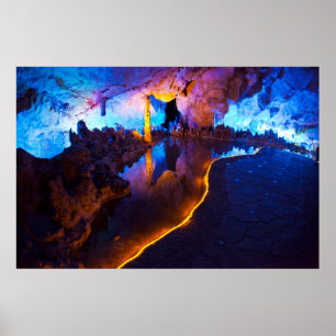 Poster Lumières dans la grotte de la flûte de roseau, Chi