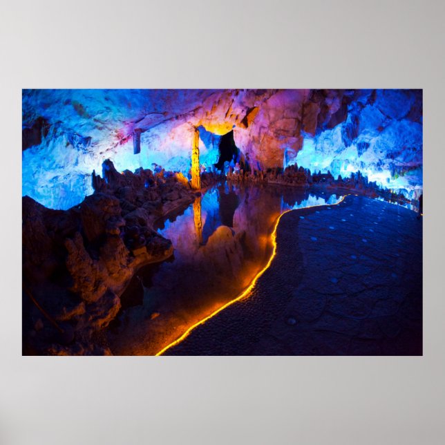 Poster Lumières dans la grotte de la flûte de roseau, Chi (Devant)