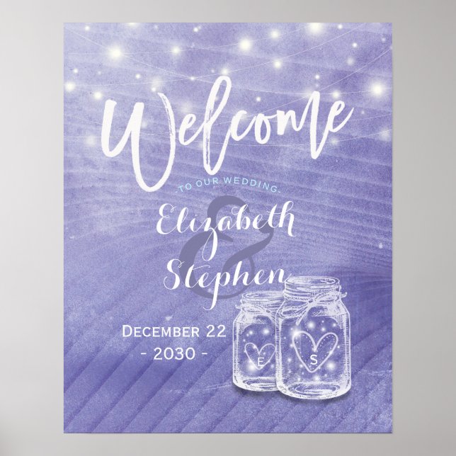 Poster Lumières de Chaîne de Pots Mason pour Mariage Bien (Devant)