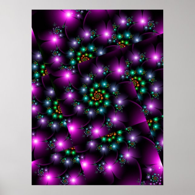 Poster Lumières de Fleur en Spirale (Devant)